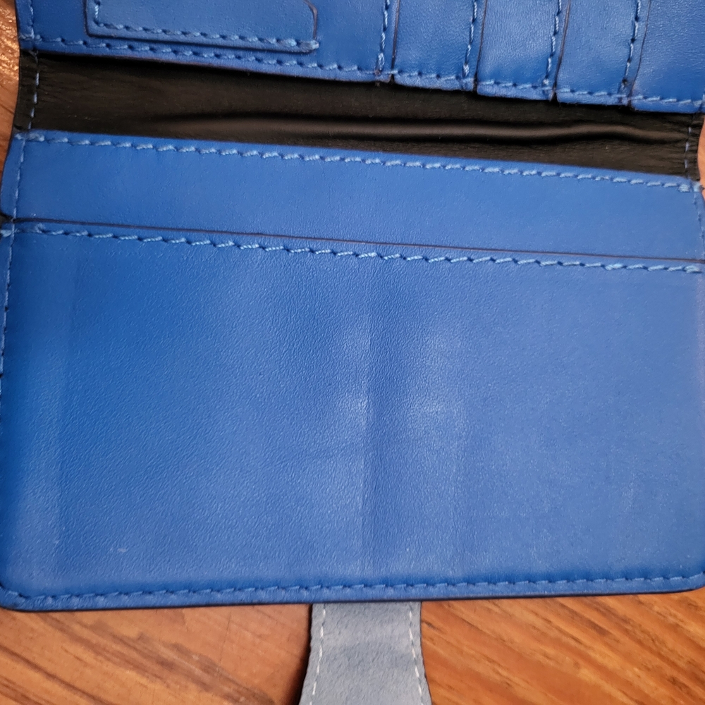 John Fluevog Black and Blue Starry Wallet Or Passport Holder - Picture 4 of 4